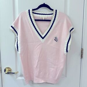 MAJE cool pink vest with little horse,size 2. Used once.